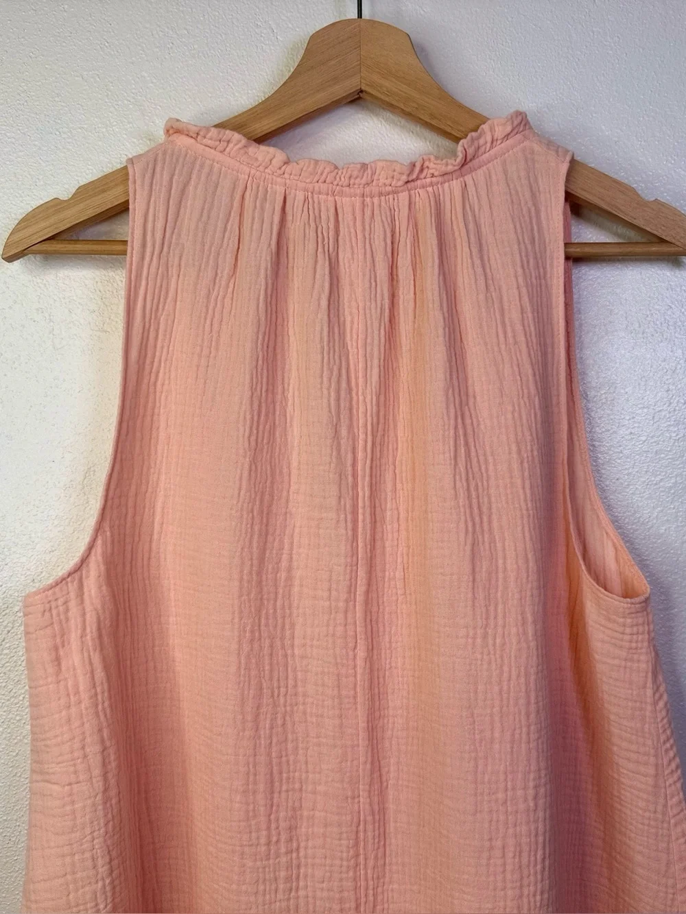 Kona Sol Womens Peach Lightweight 100% Cotton Sundress Swim Cover Up Size Small